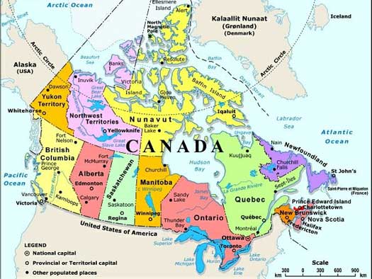 Map Of Usa And Canada With Cities. REGIONAL MAPS OF CANADA