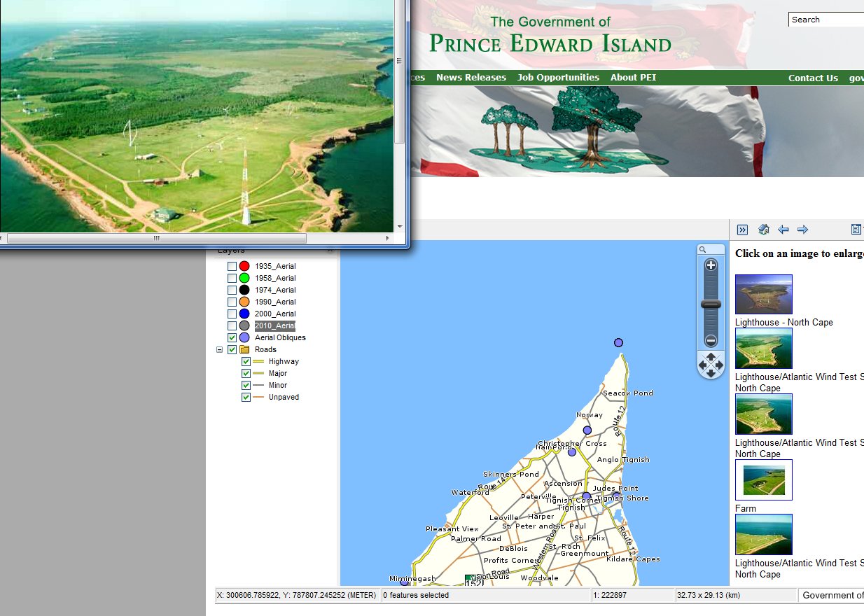 PEI Aerial Photograph Interactive Map Tool - PEI online map for aerial photos - oblique air photo