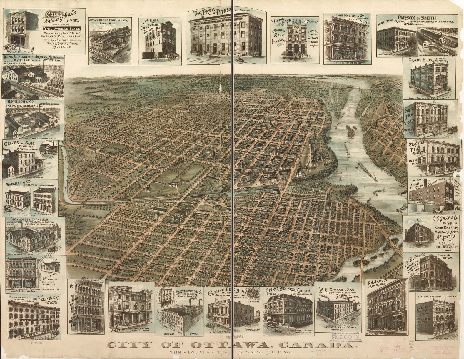 1895 Ottawa Panoramic Map