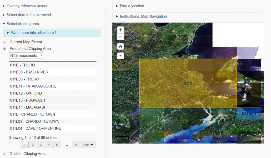 Canadian Geospatial Data Extraction Tool - Define your geographic area