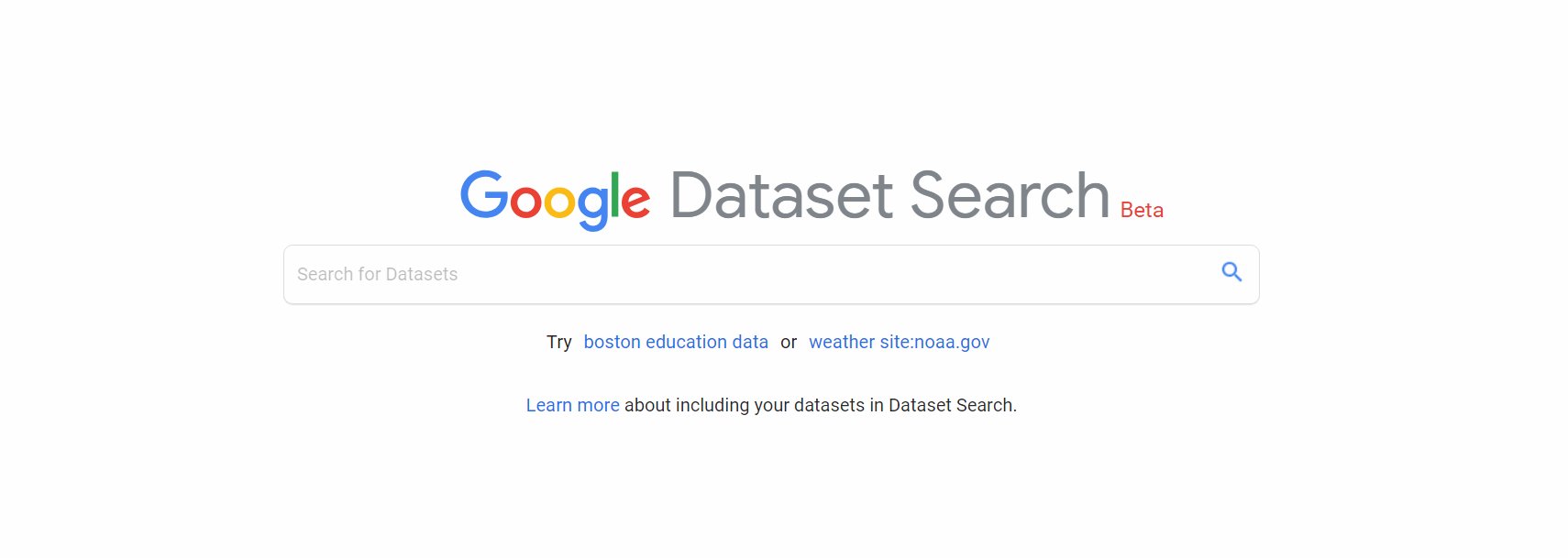 Google Dataset Search tool 