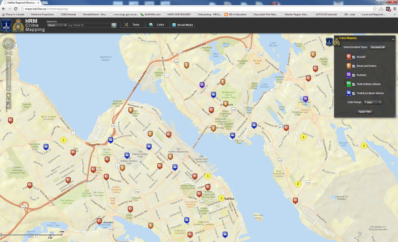 Halifax Regional Municipality Crime Mapping Application