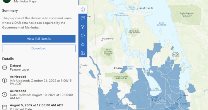 Comprehensive Guide for Finding Manitoba Geographic Data - Manitoba LiDAR Tracker