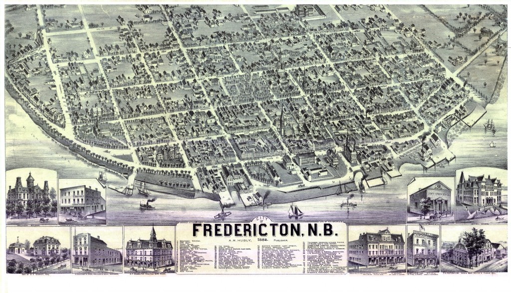 historical maps of Fredericton - Alexander Hubly - 1882